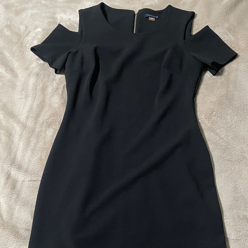 Tommy Hilfiger Black Cold Shoulder Mini Dress
